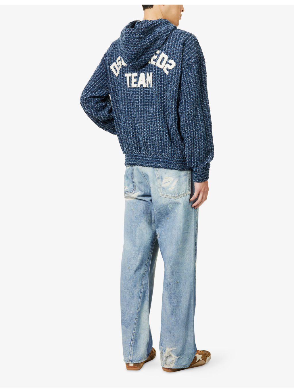 Hooded Long-Sleeve Denim Hoody - 2