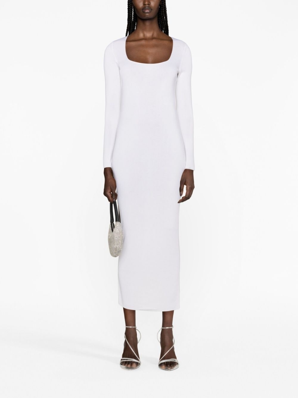 scoop-neck cashmere-silk midi dress - 2