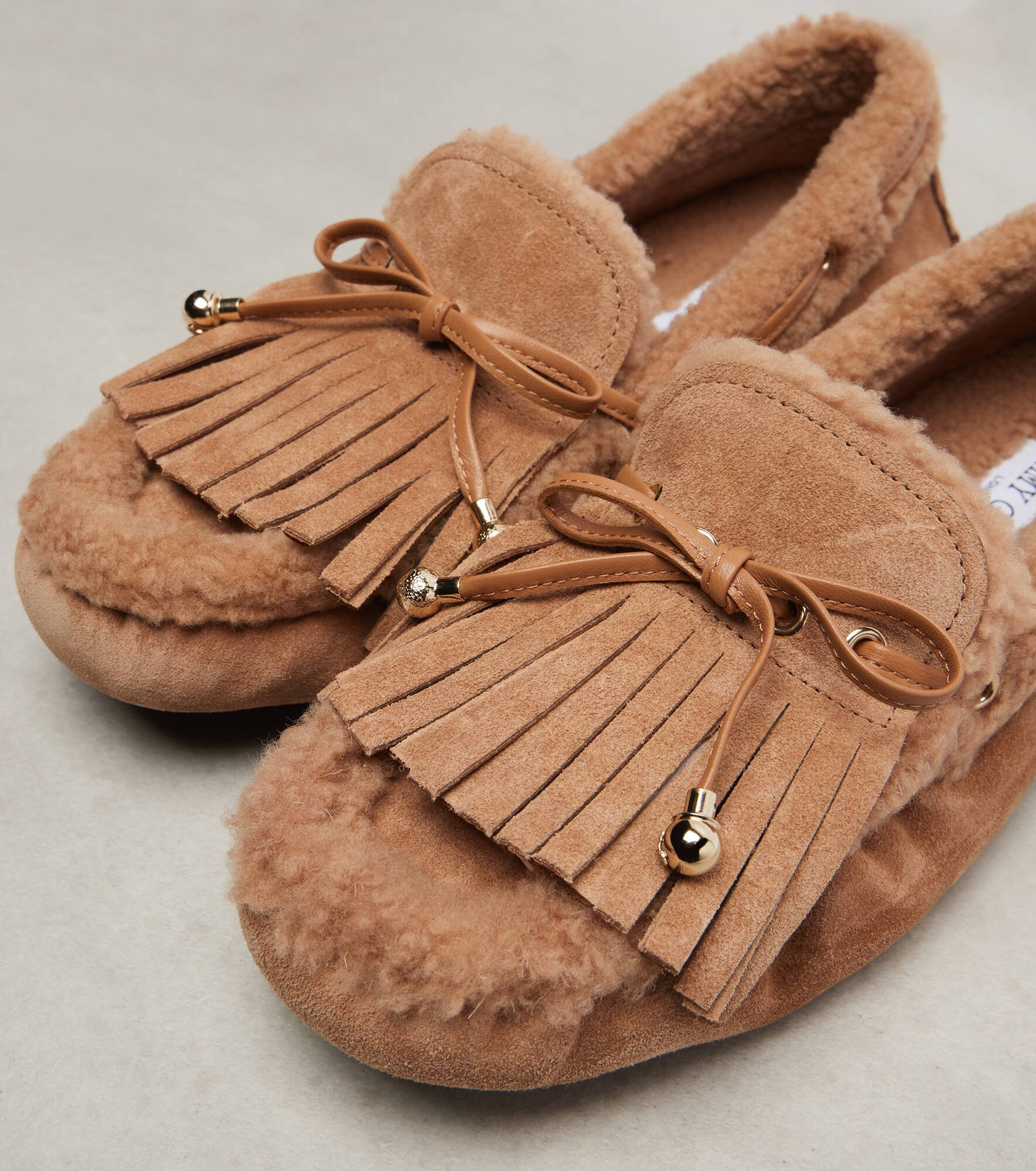 Manon F shearling-lined suede boat shoes - 5