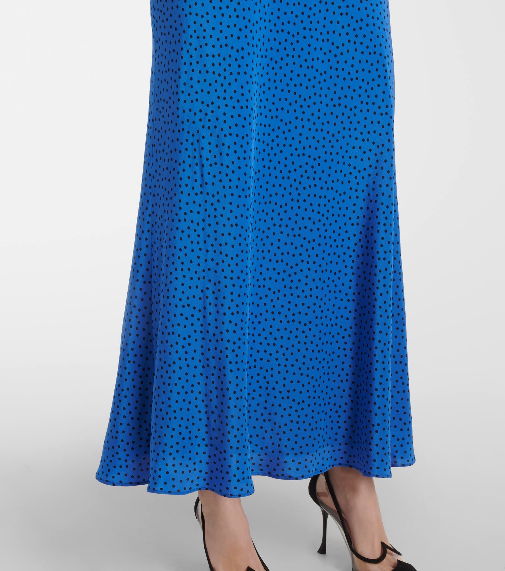 Polka-dot silk maxi dress - 5