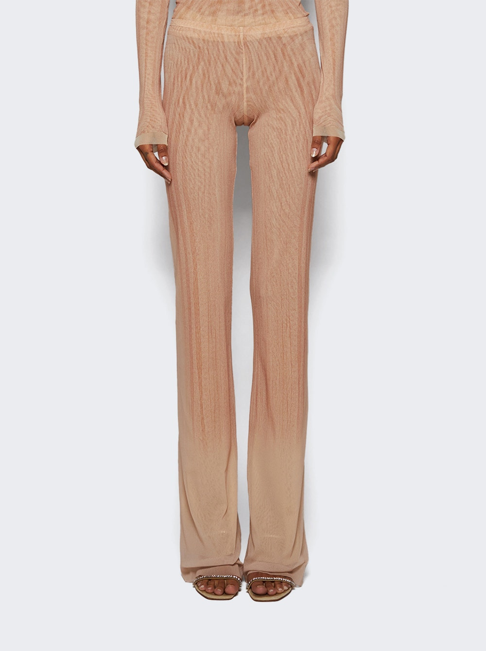 Mesh Spiral Pants Pale Pink - 2