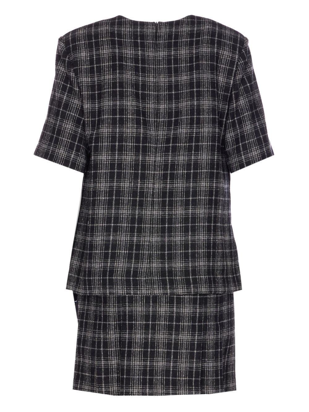check-pattern belted mini dress - 2