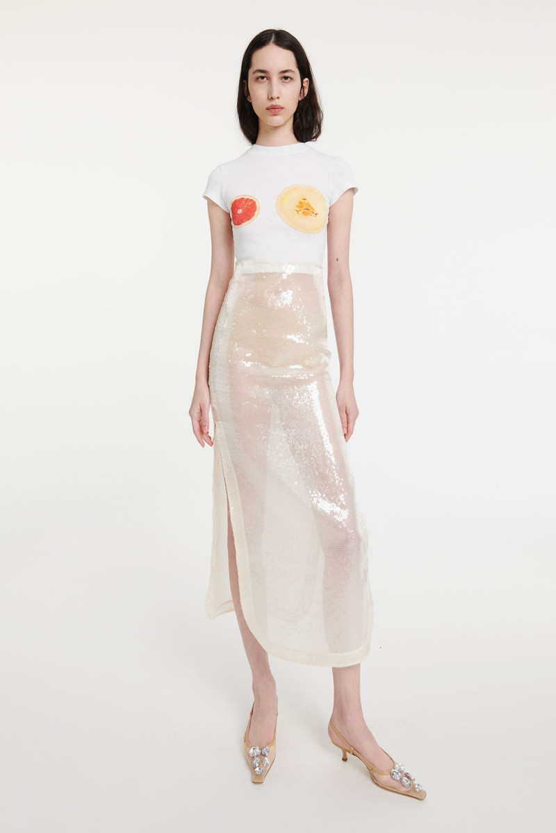 SEQUINED SKIRT IVORY 1