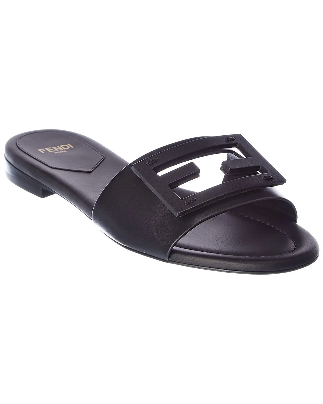 FENDI FF Baguette Logo Leather Sandal - 1