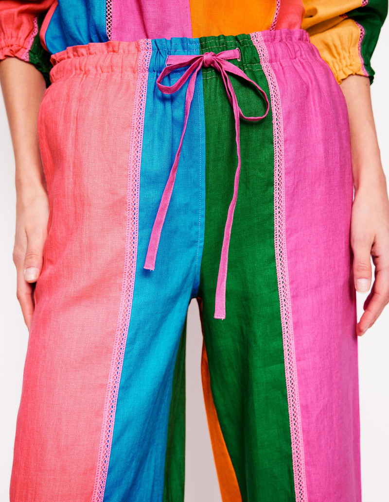 Islington Linen Pants-Multi Colourblock 4