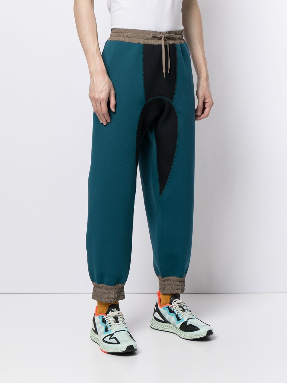 contrast panel trousers - 3