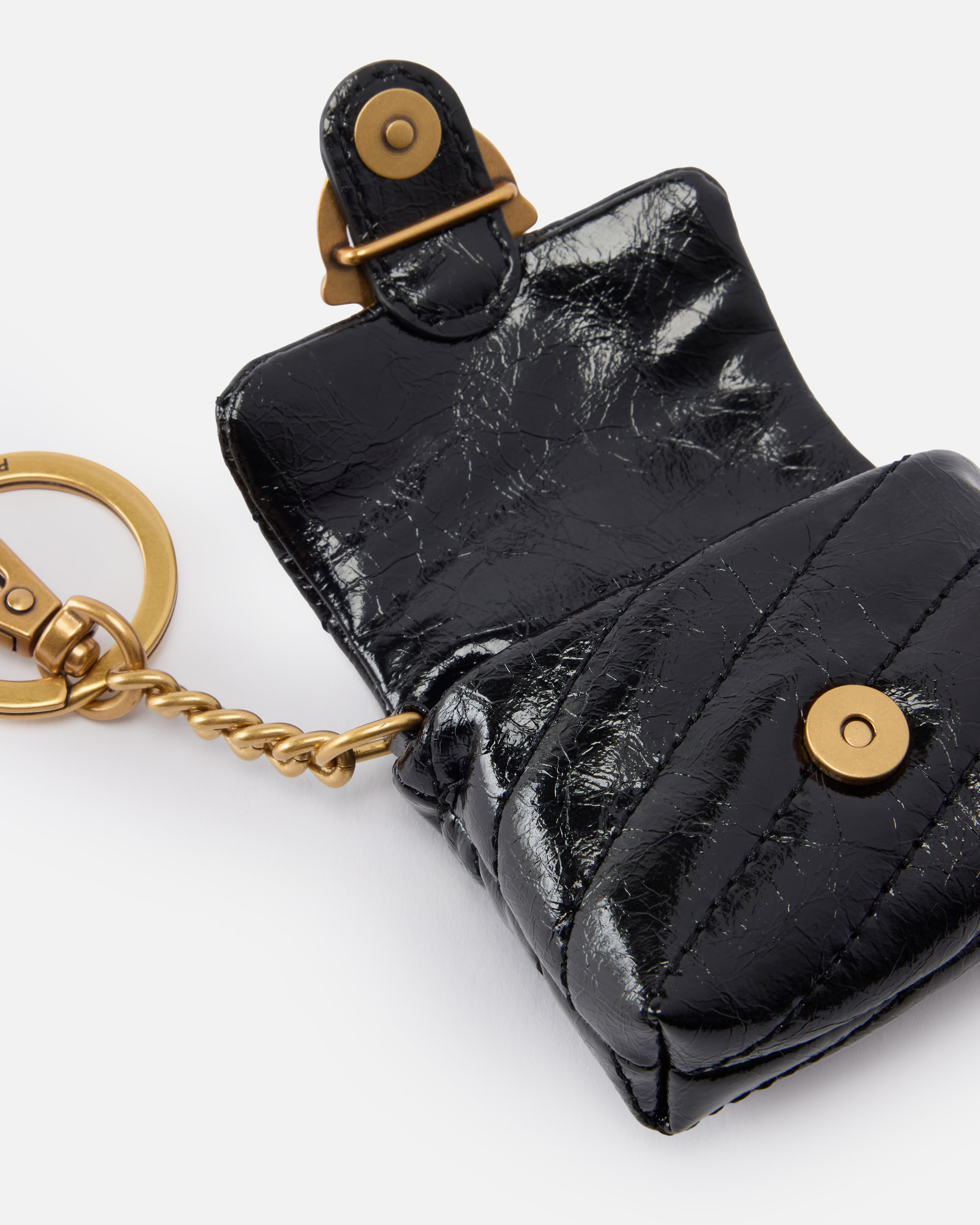 QUILTED AIRPODS CASE IN SHINY LEATHER WITH LOVE BIRDS LOGO - 3