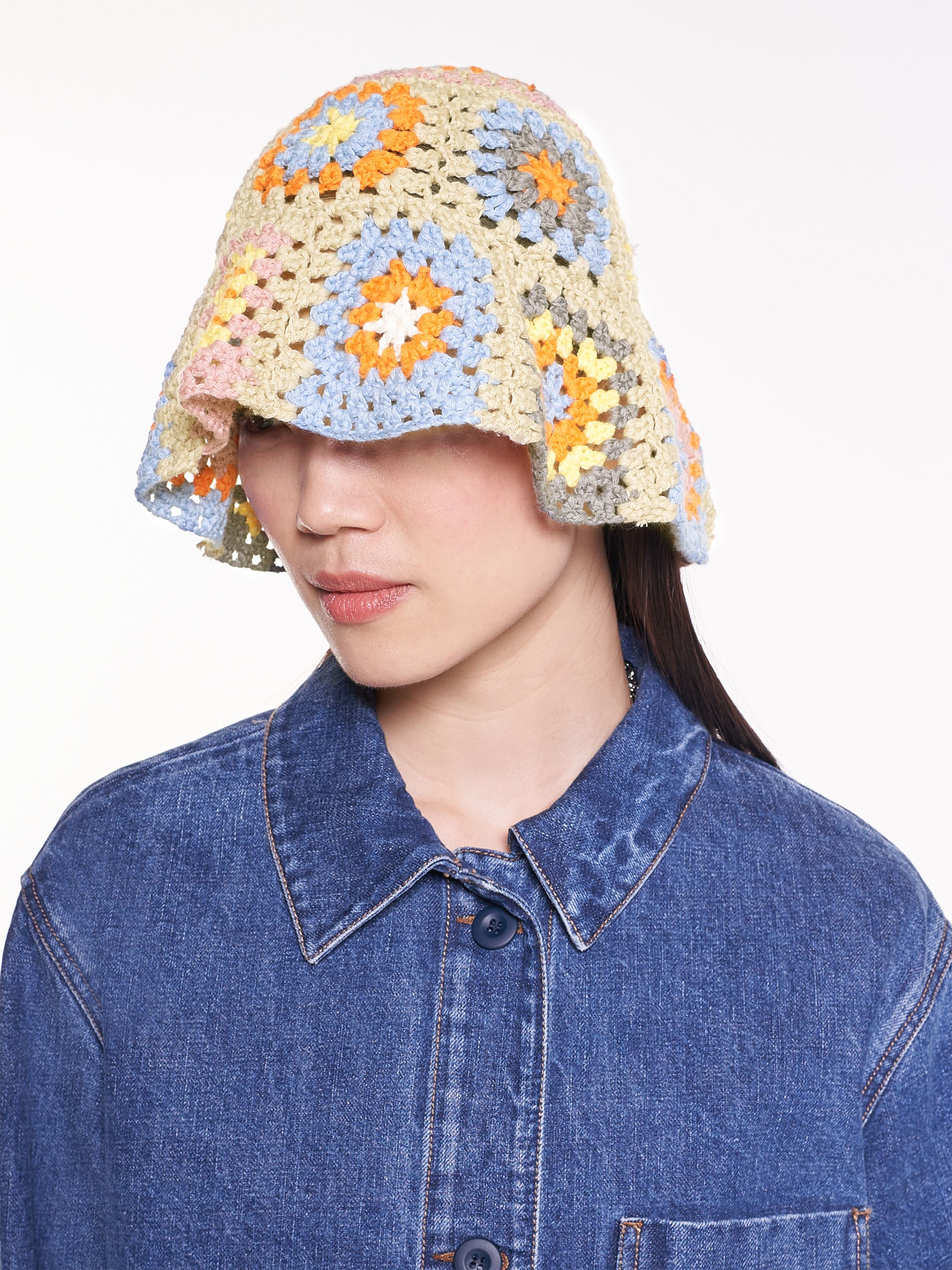 AGGETTO Crochet-knit cotton cloche hat - 3