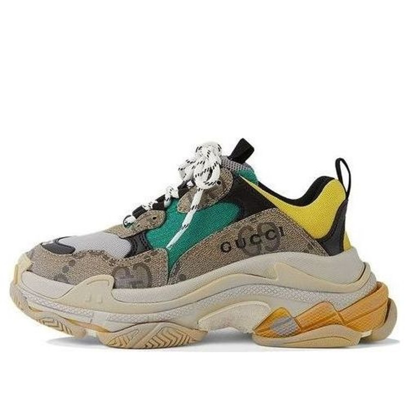 (WMNS) Balenciaga x Gucci The Hacker Project Triple S 'Beige Green' 677193UMO209766 - 1