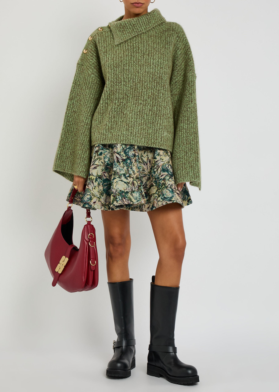 Ganni Tapestry Patterned-jacquard Woven Mini Circle Skirt - 4