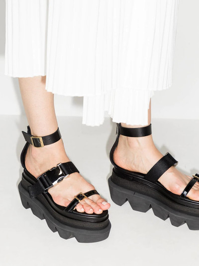 sacai Short Wedge buckled platform sandals outlook