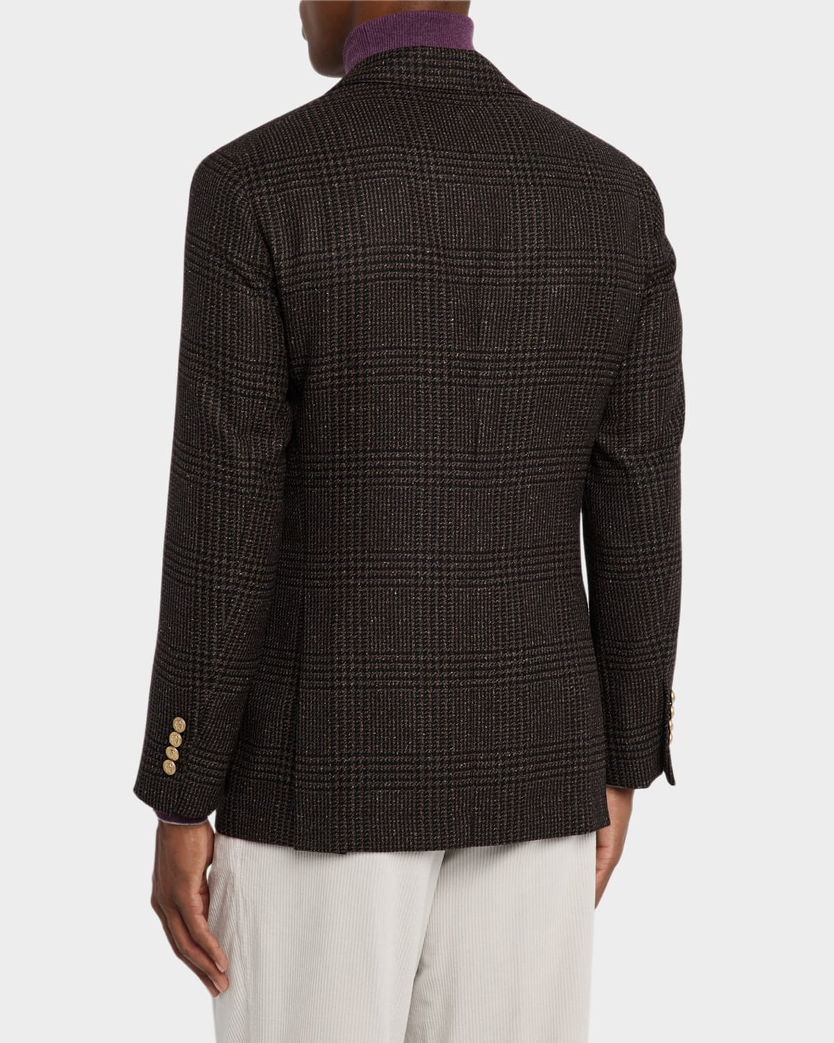Men's Prince of Wales Double-Breasted Sport Coat - 3