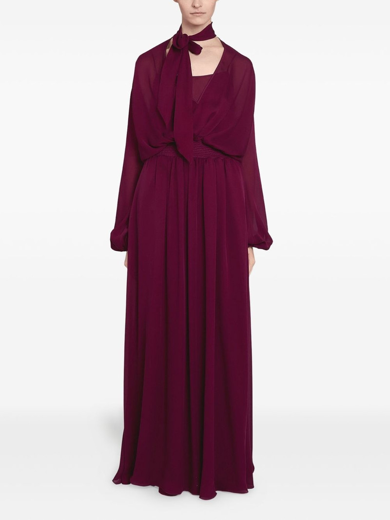 tie-neck silk maxi dress 6