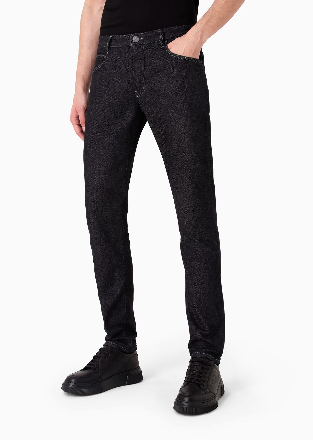 Five-pocket, slim-fit, stretch cotton-denim trousers - 2