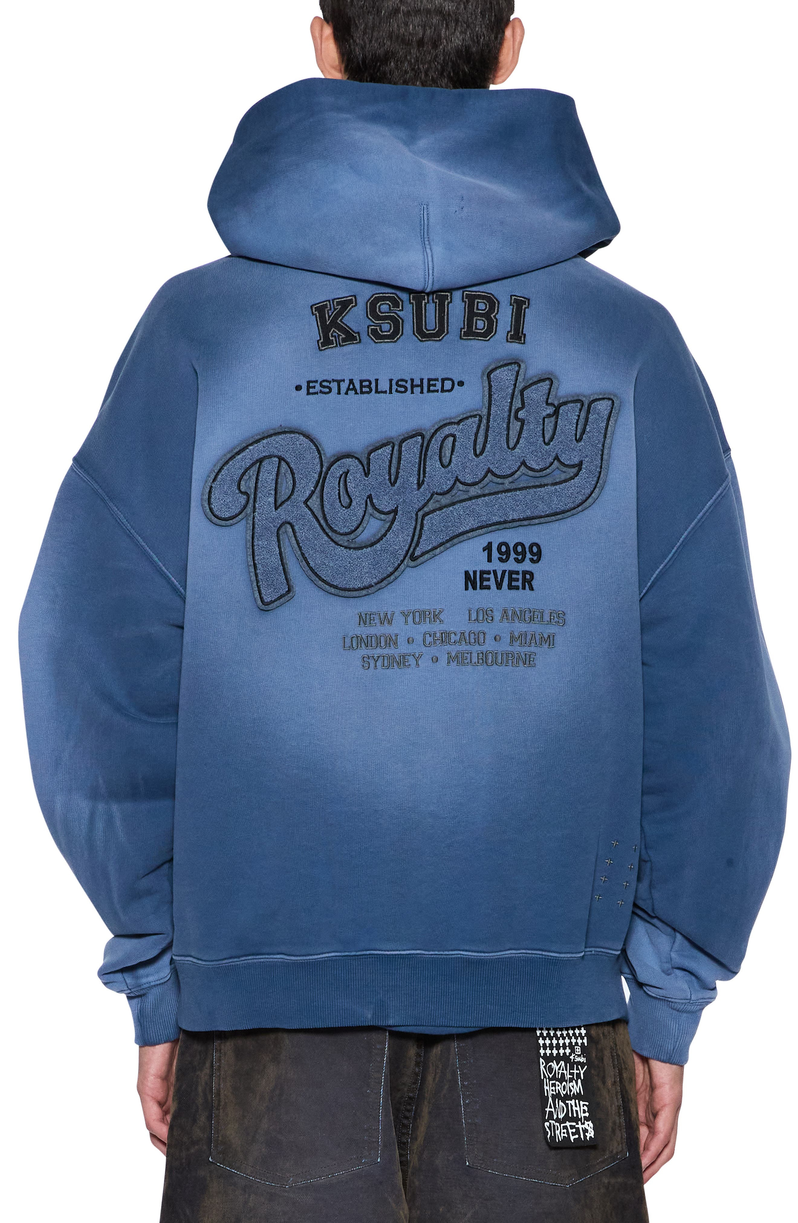 Ksubi Ace Ekcess Ombré Cotton Graphic Hoodie in Dark Blue at Nordstrom - 2