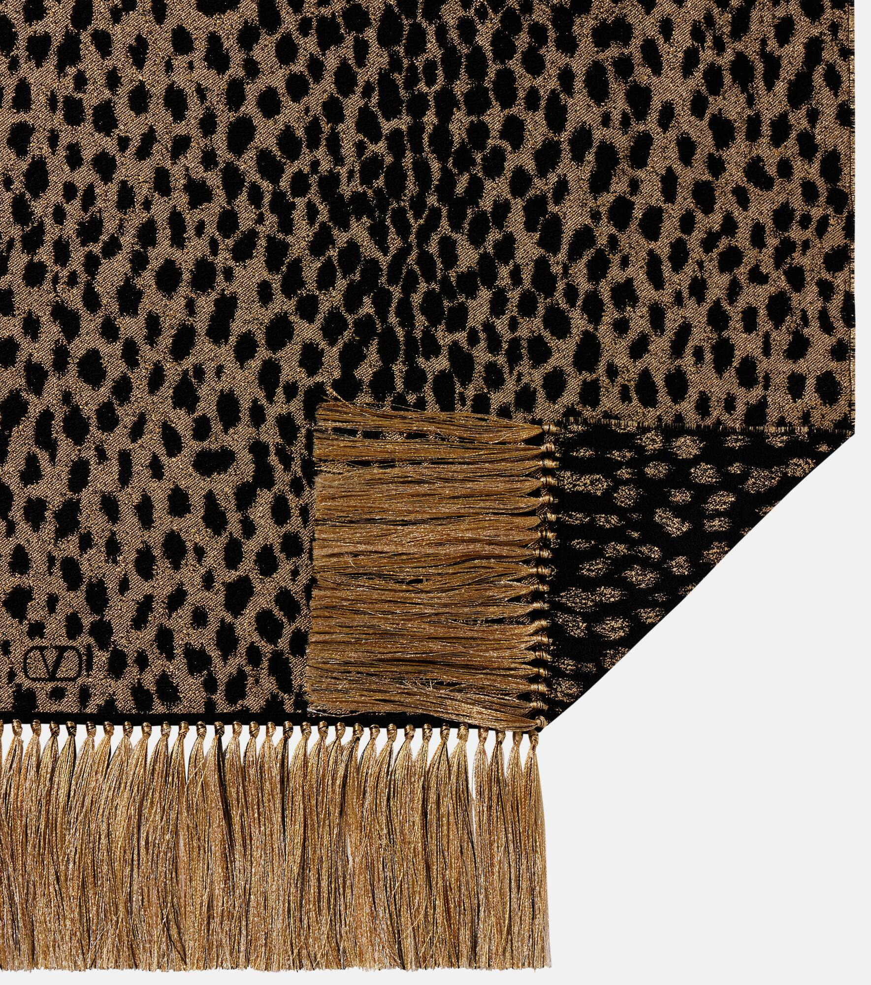 Fringed wool and cashmere-blend lamé scarf - 5