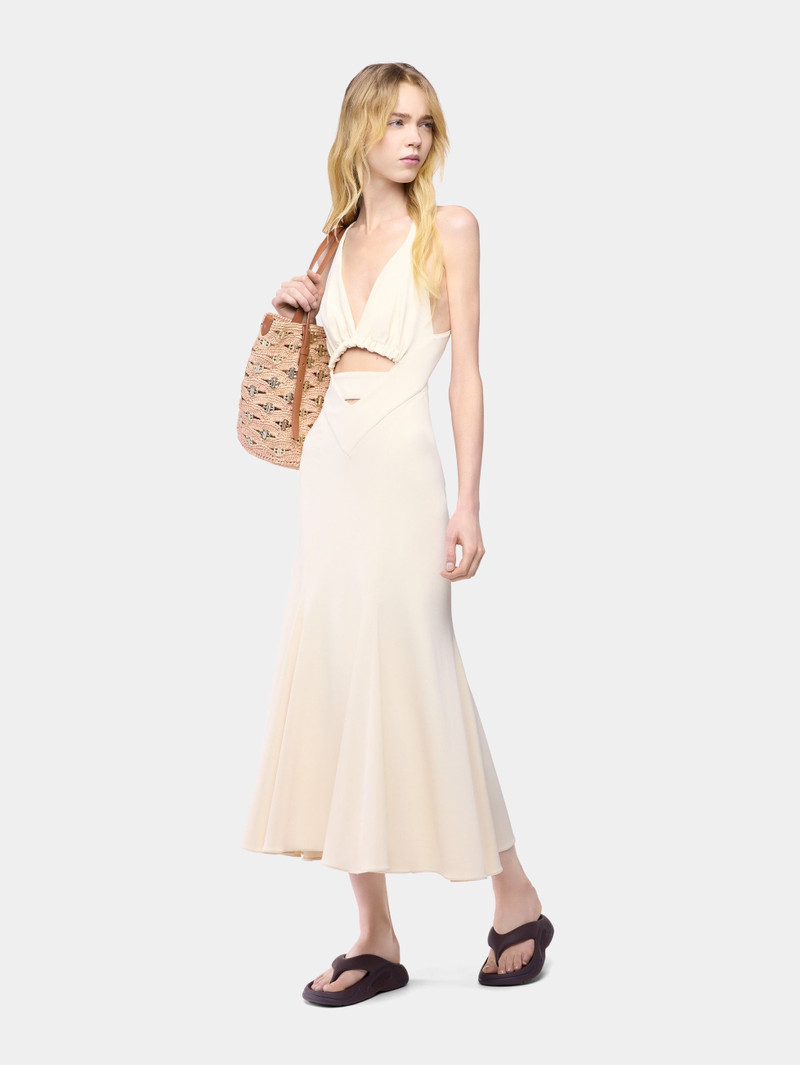 MIDI DRESS IN OFF WHITE VISCOSE JERSEY 1