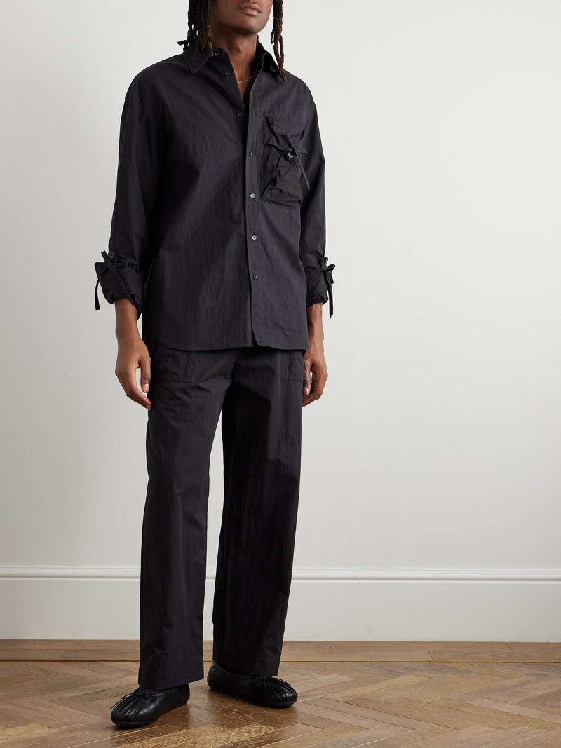 Simone Rocha Straight-Leg Bow-Detailed Cotton-Blend Cargo Trousers outlook