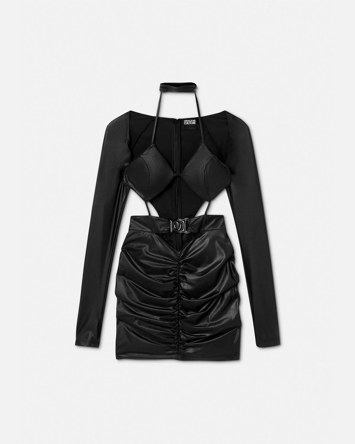 V-Emblem Cutout Mini Dress - 1
