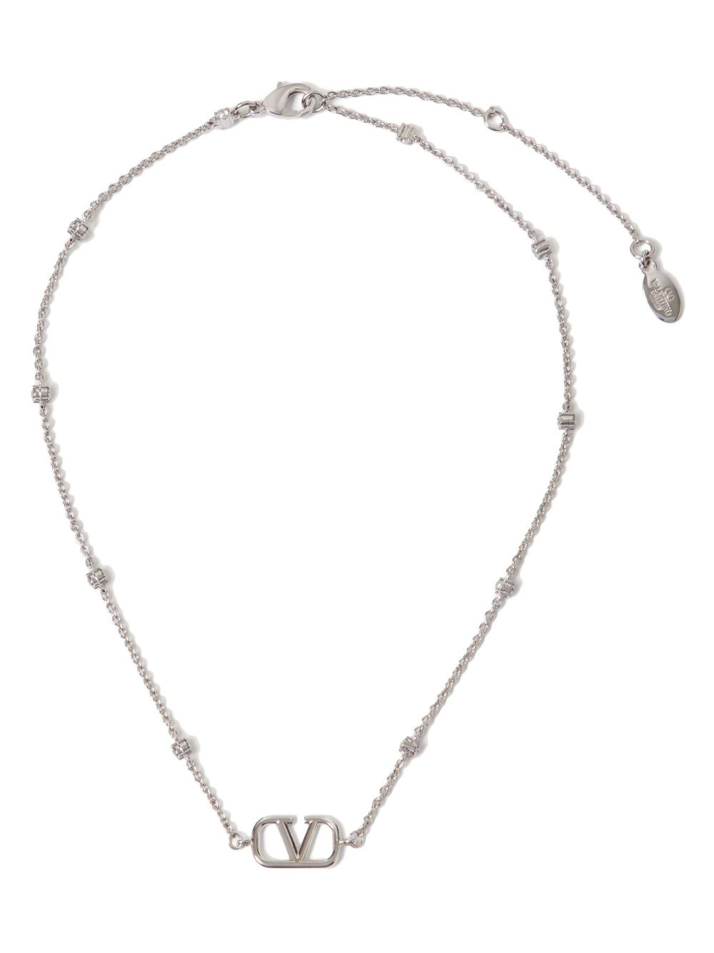 VLogo Signature crystal-embellished necklace - 1