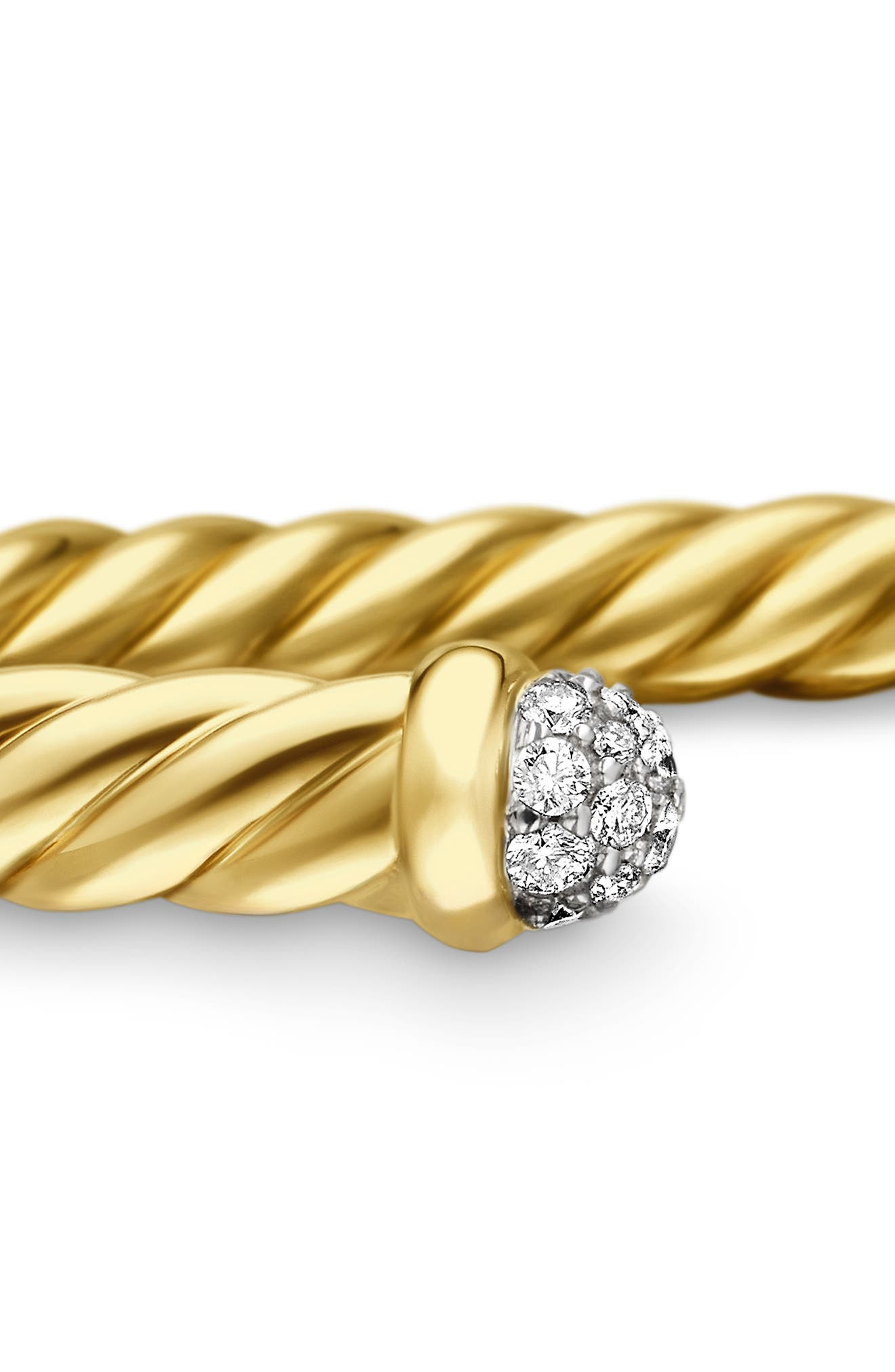 David Yurman Precious Cable Cuff Bracelet in Gold, The Cable Classics Collection in Yellow Gold/Diam - 4
