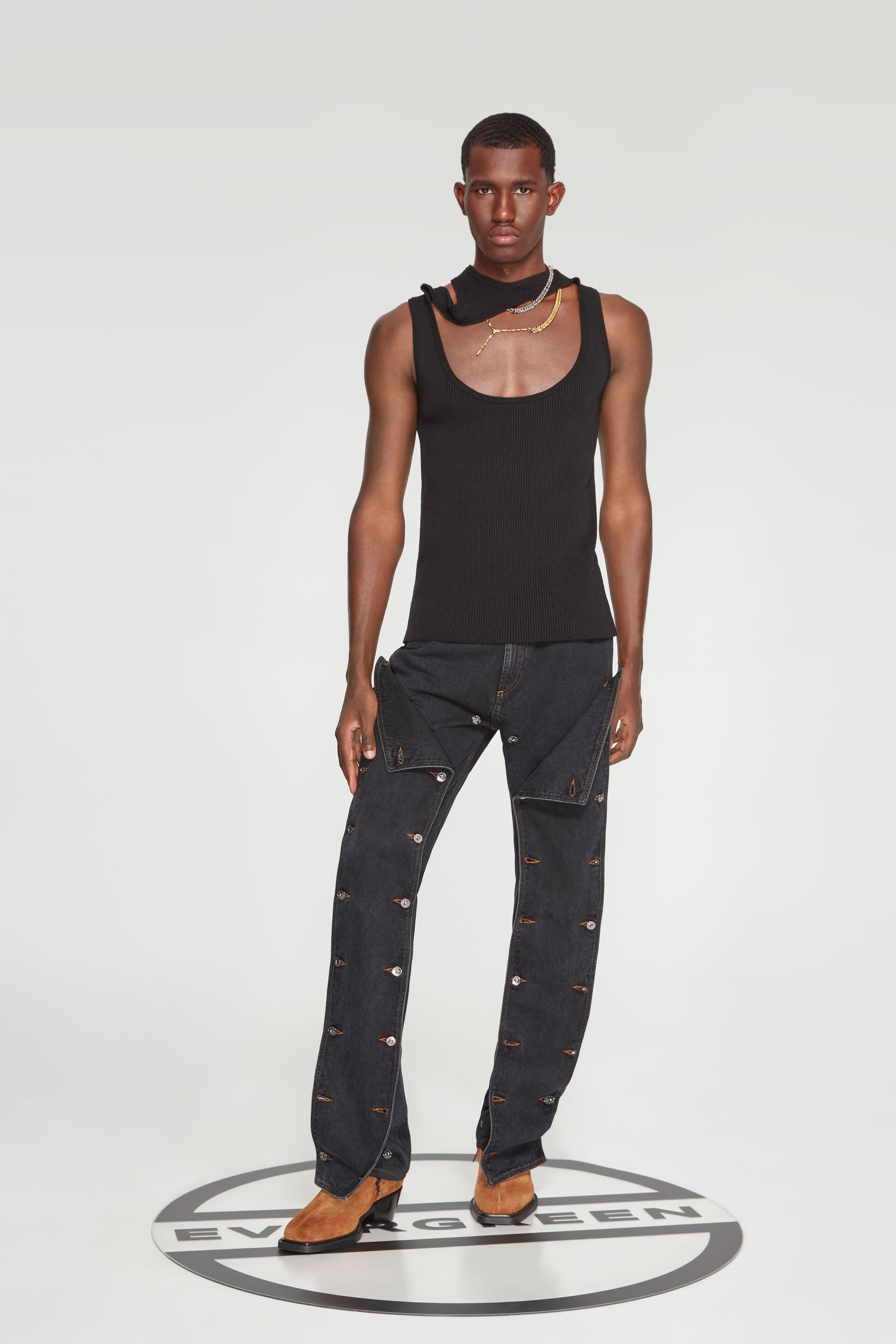 Classic Triple Collar Knit Tank Top - 7
