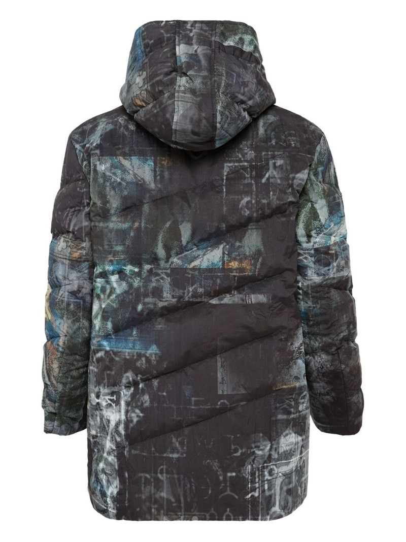 Yohji Yamamoto graphic-print padded jacket outlook