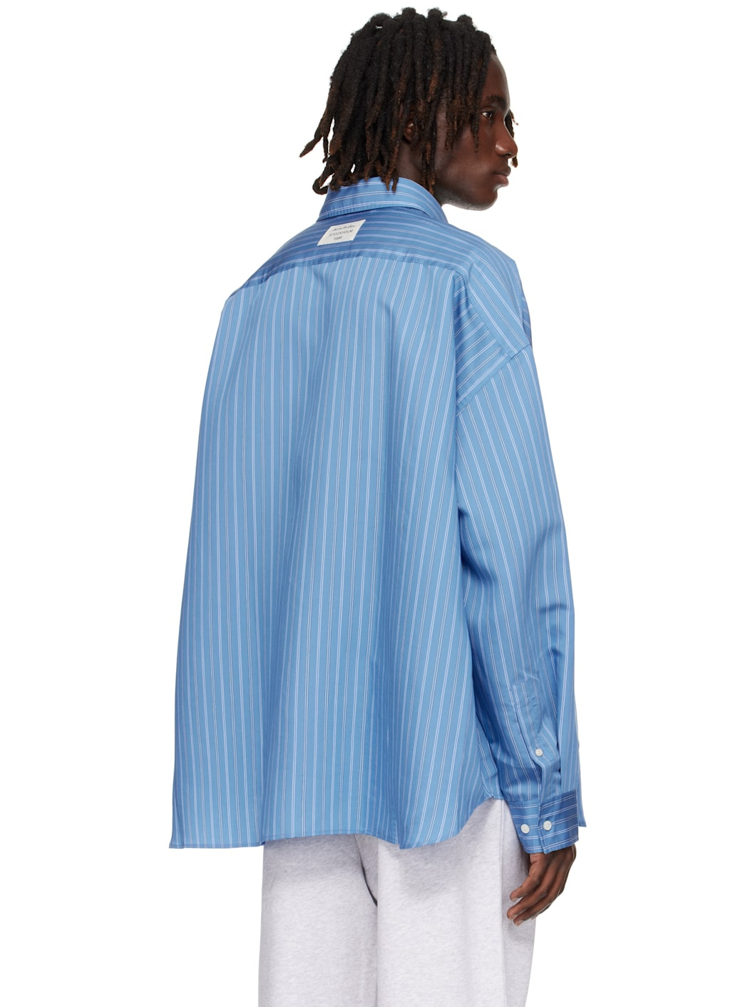 Blue Button-Up Shirt - 3