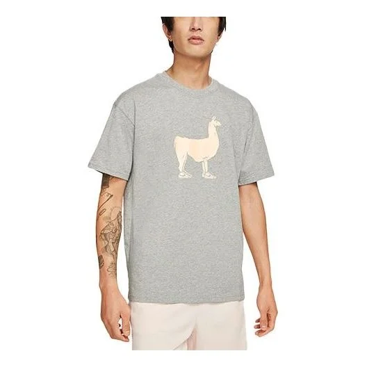 Nike SB Skateboard Printing Skateboard Loose Knit Short Sleeve Gray DD1299-063 - 1