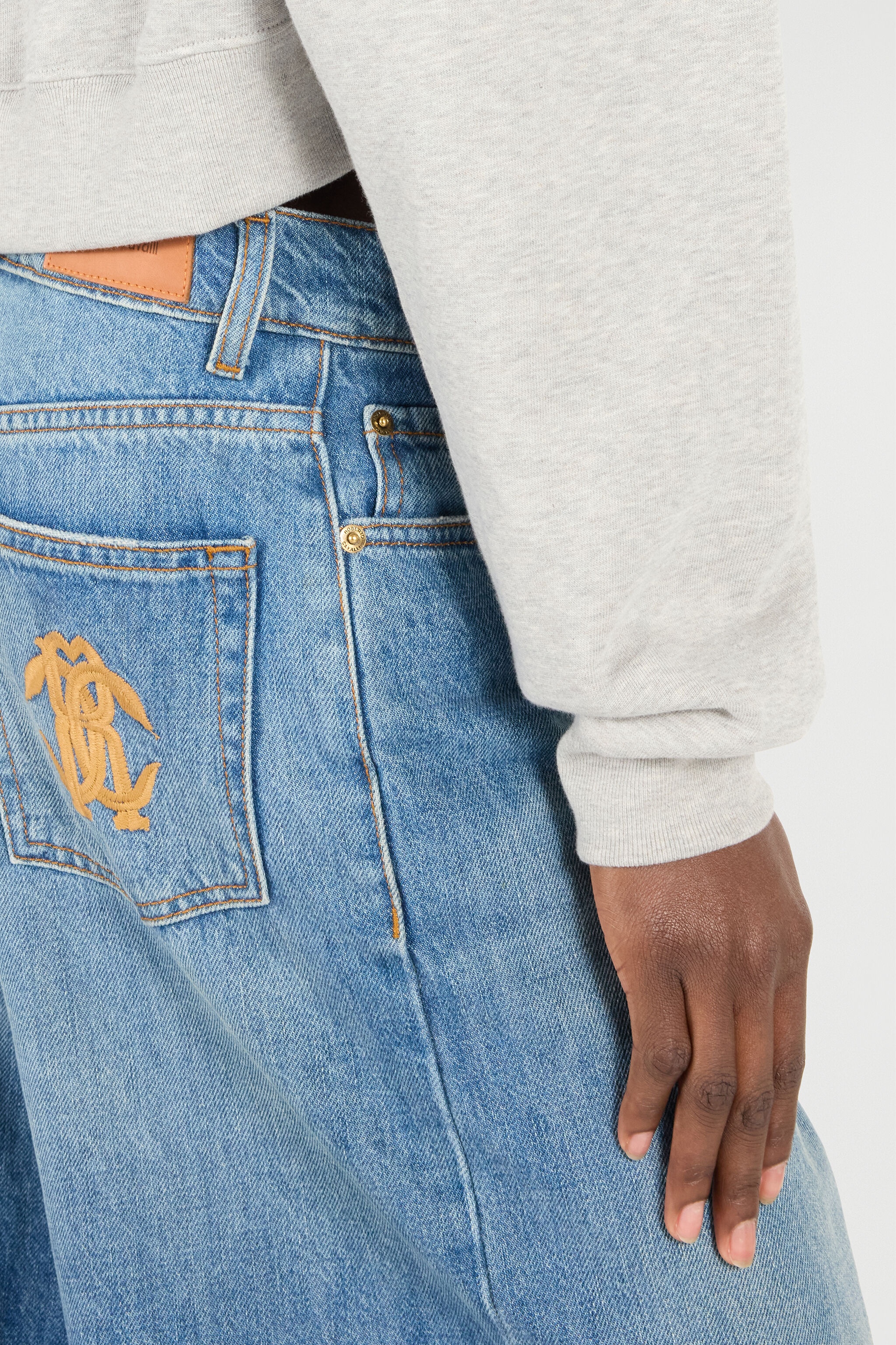 Cropped Sweatshirt with Mirror Snake Monogram - 6