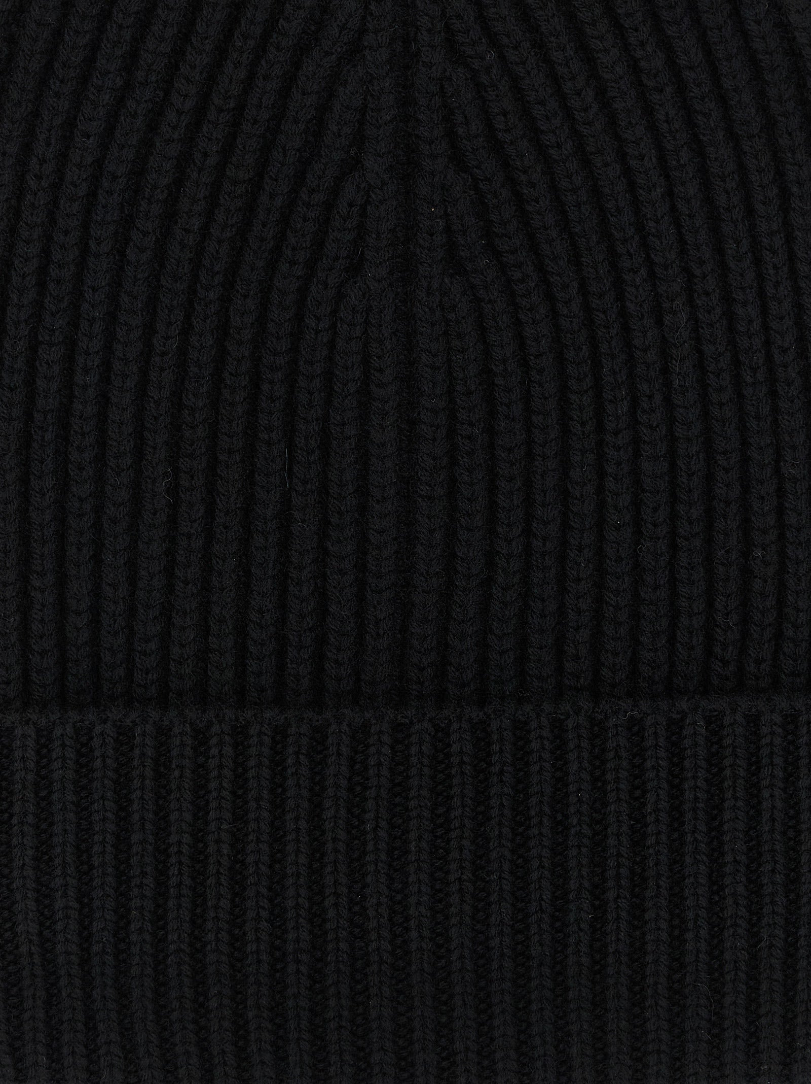 Wool And Cashmere Beanie Hats Black - 3