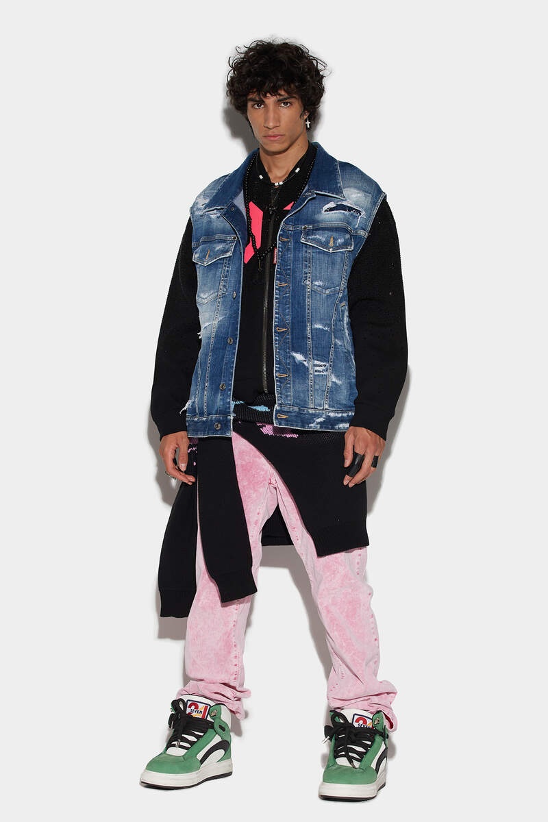 DSQUARED2 MEDIUM SLASH WASH PUFFER VEST - 6