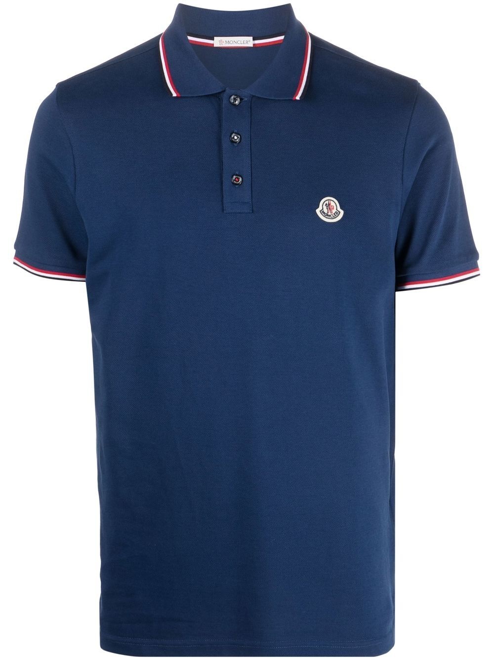 logo-patch polo shirt - 1