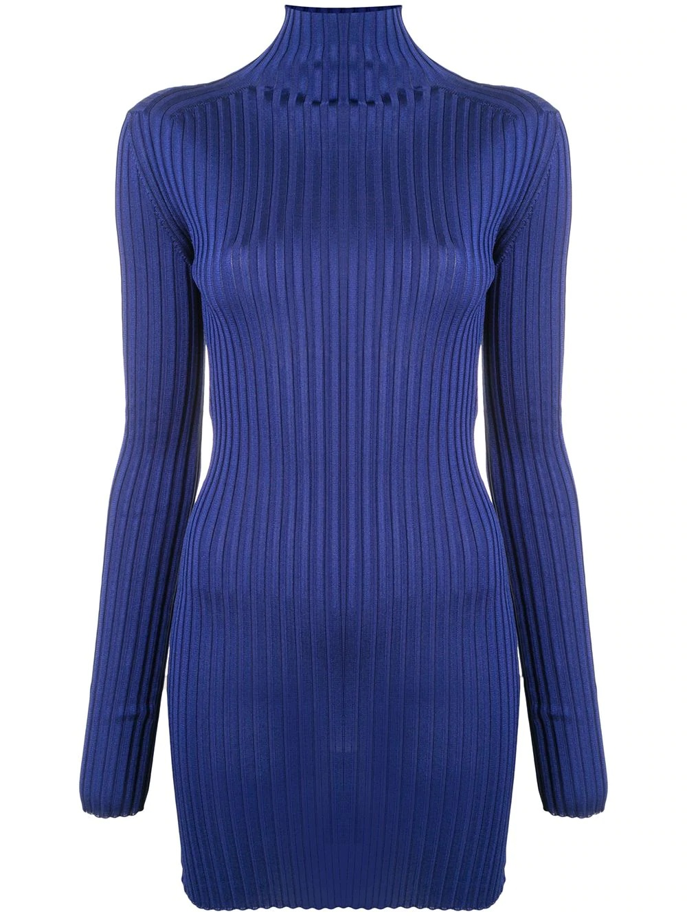 glossy knit turtleneck top - 1