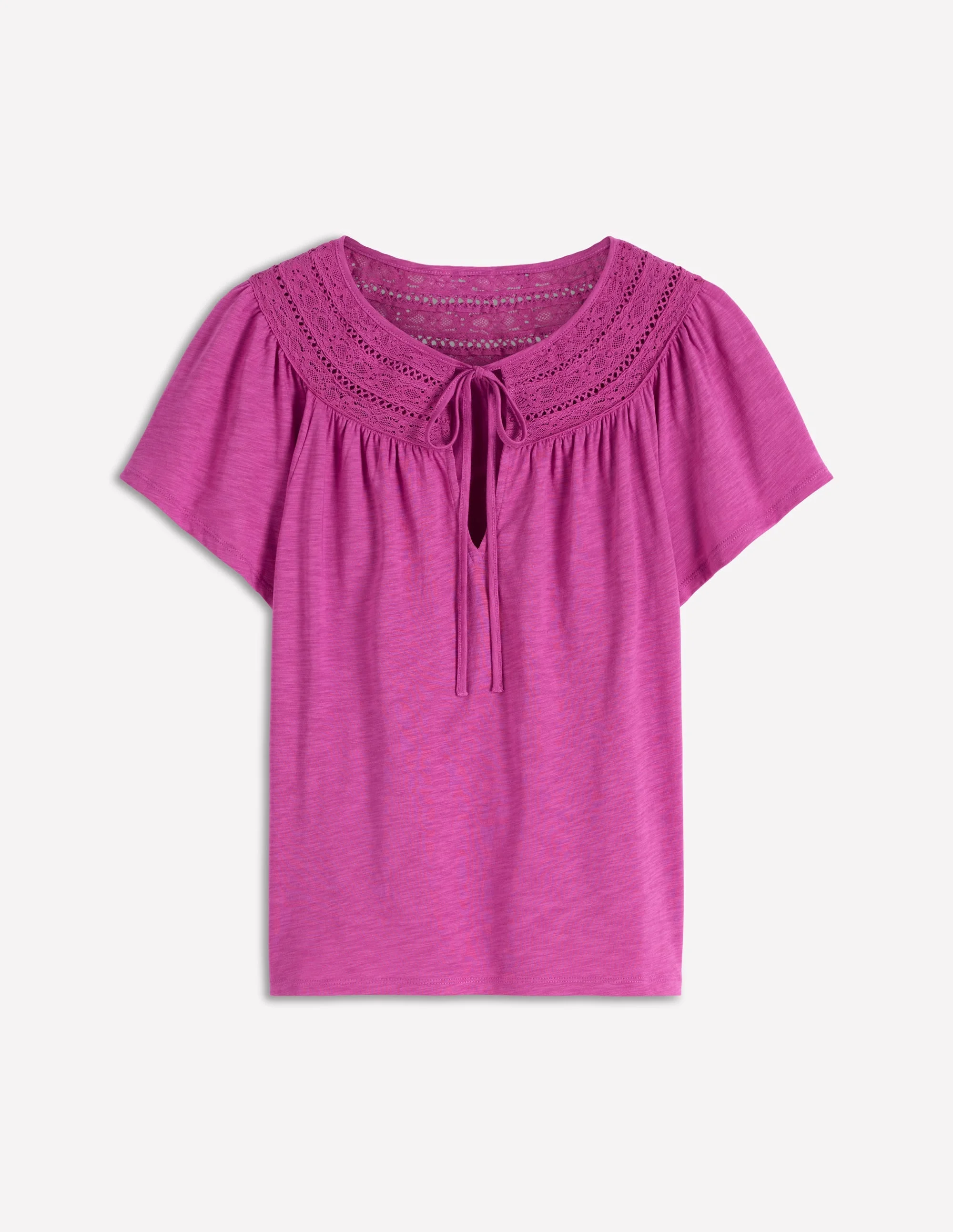Edi Trim Detail T-shirt-Passion Flower - 1
