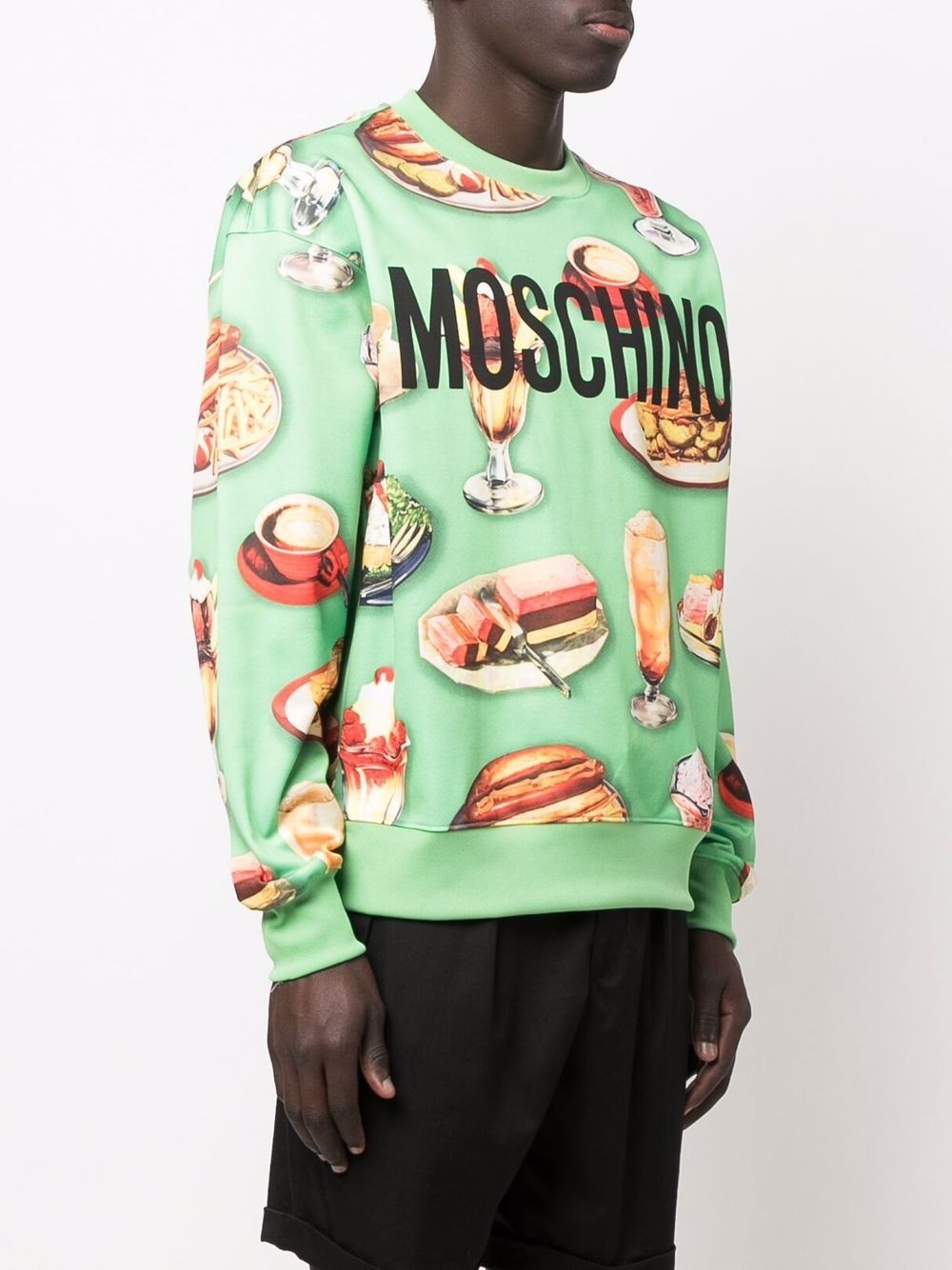 burger-print crew-neck sweatshirt - 3