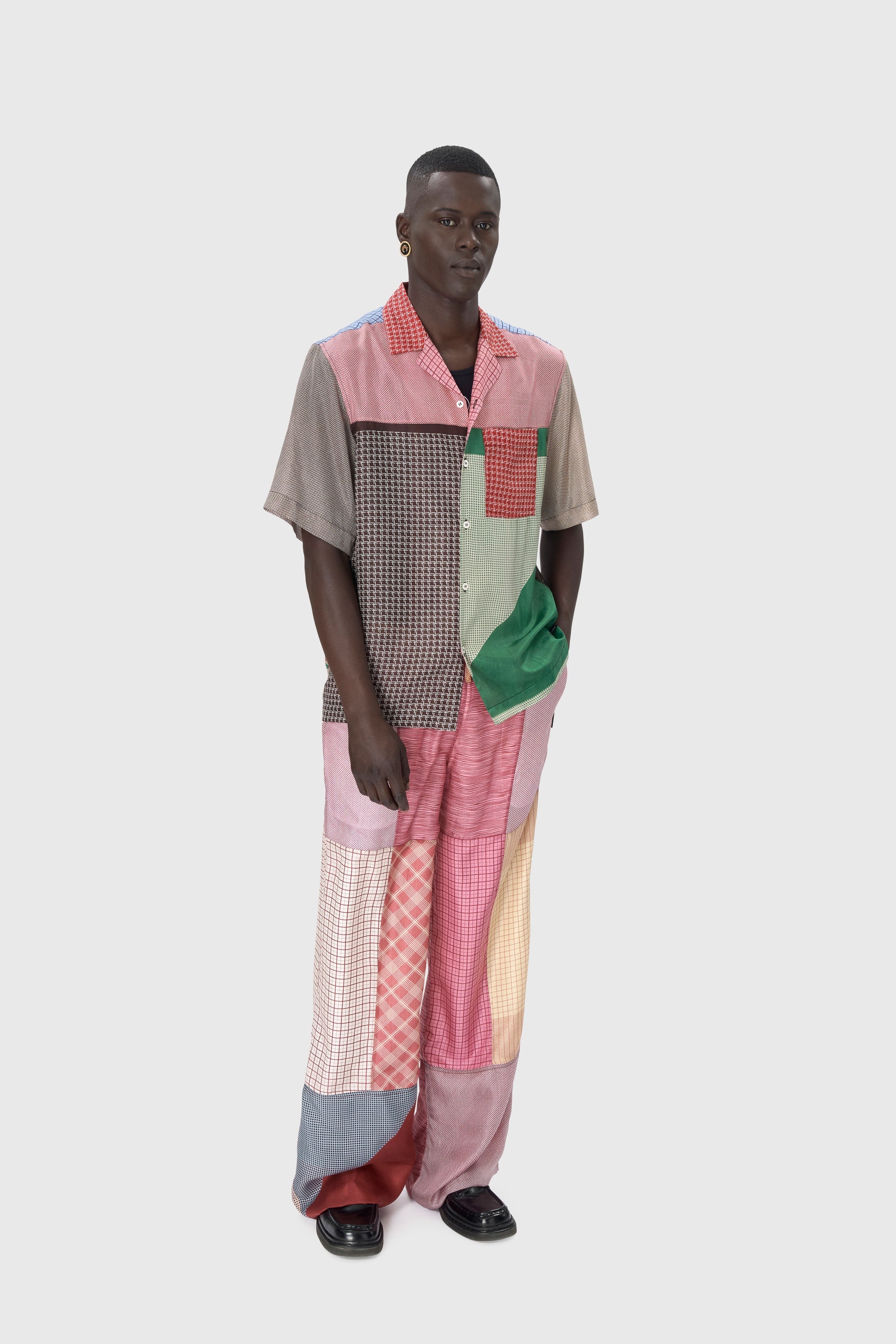 Regenerated Silk Scarves Bowling Shirt - 4