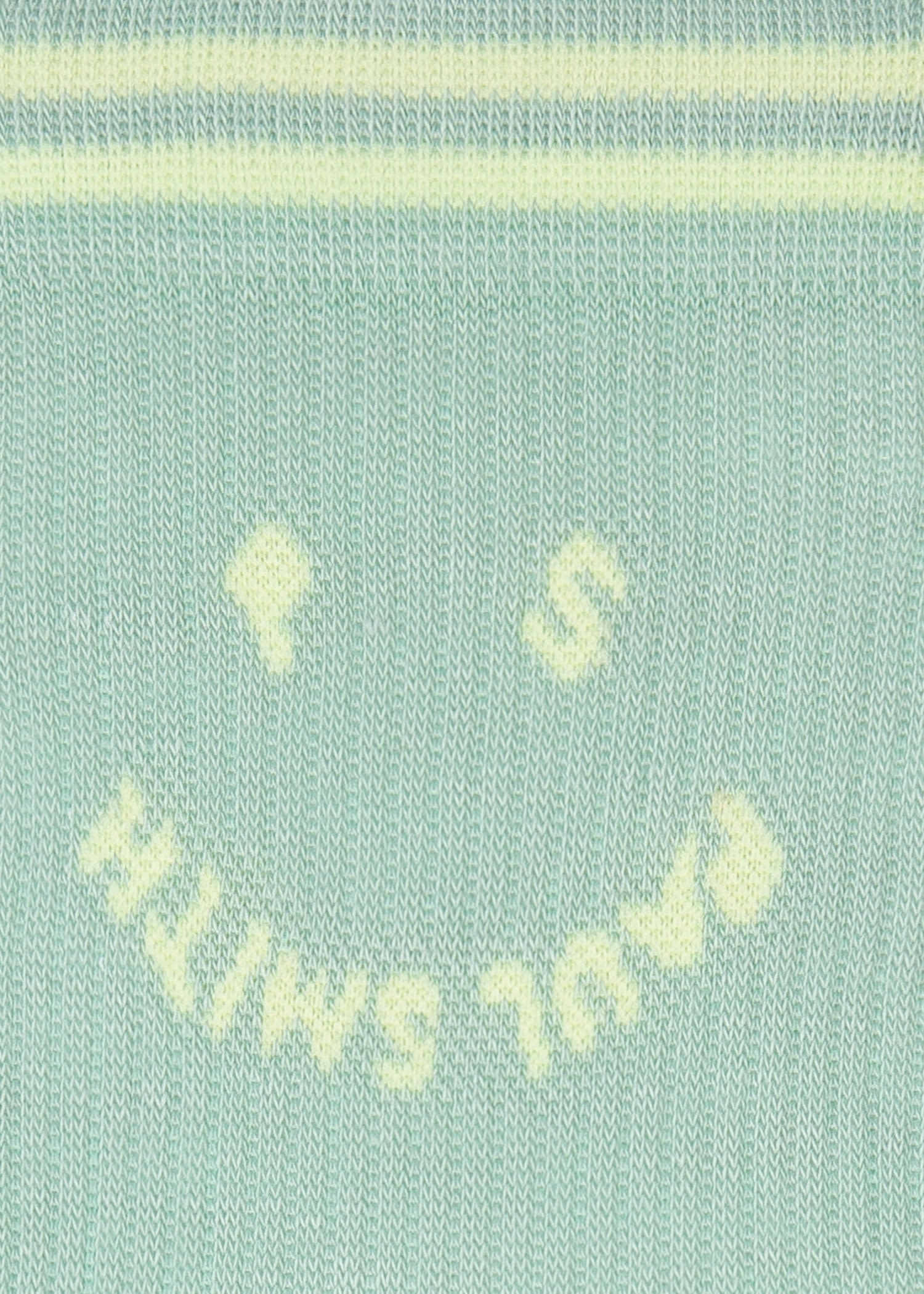 Mint 'Happy' Ribbed Socks - 3