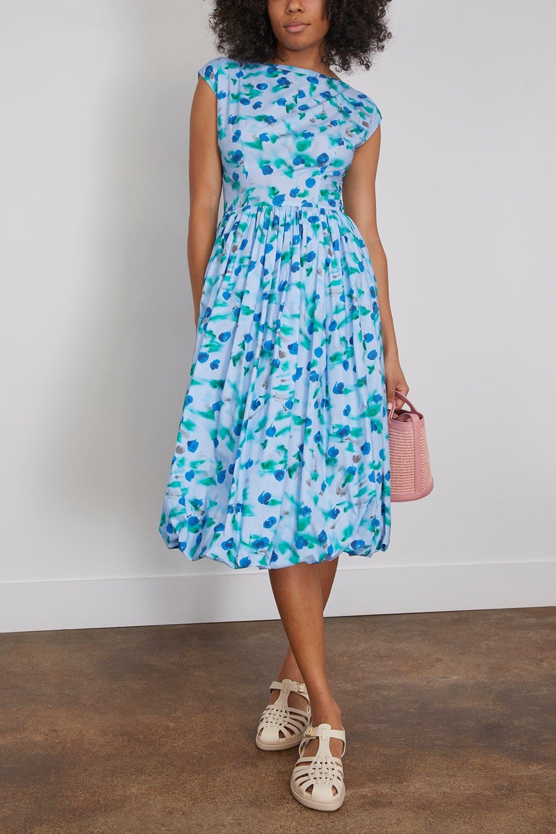 Marni Reverie Sleeveless Poplin Dress in Light Blue outlook