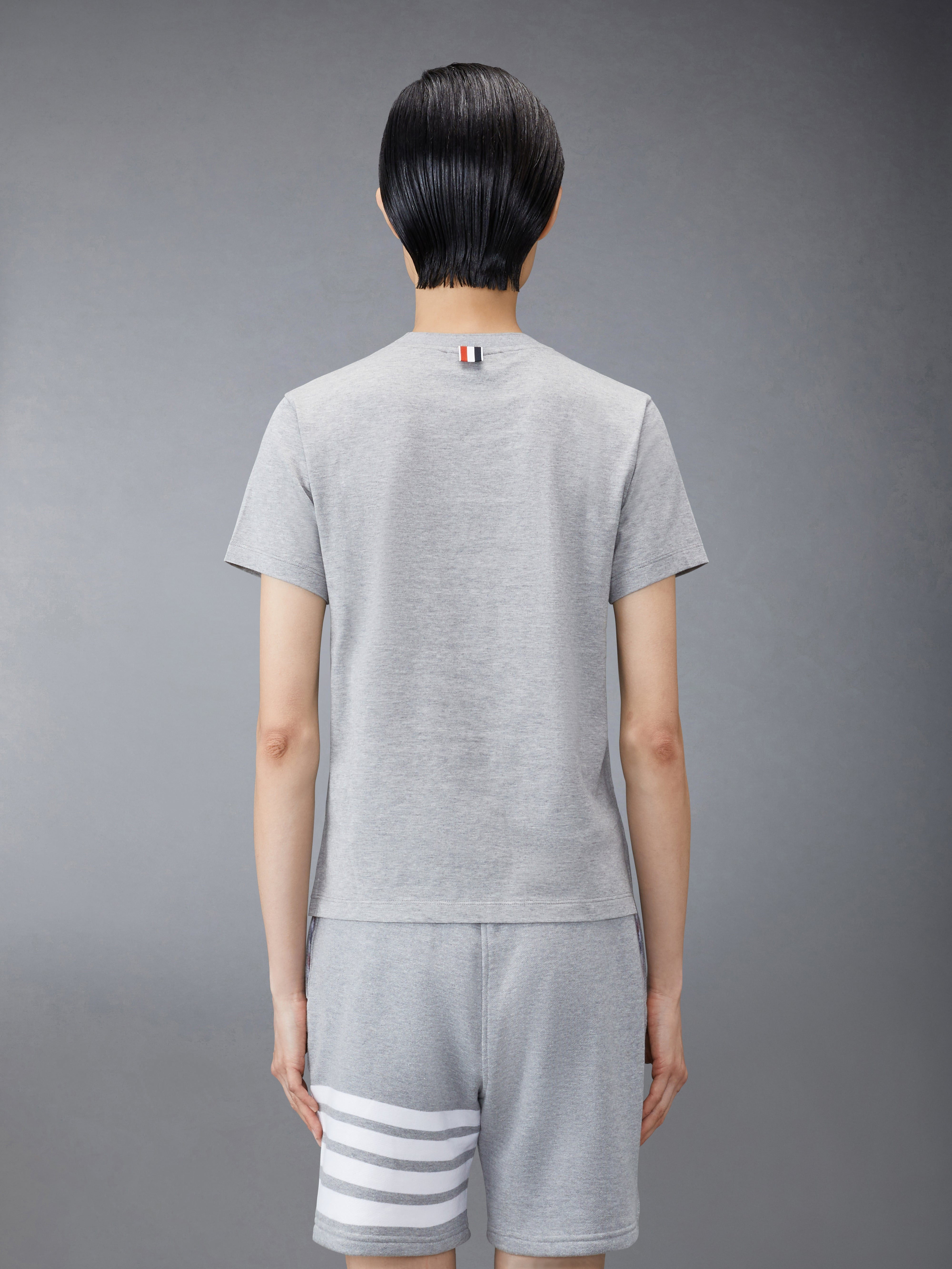 Light Grey Lightweight Jersey Side Slit Relaxed Fit Short Sleeve Tee - 2
