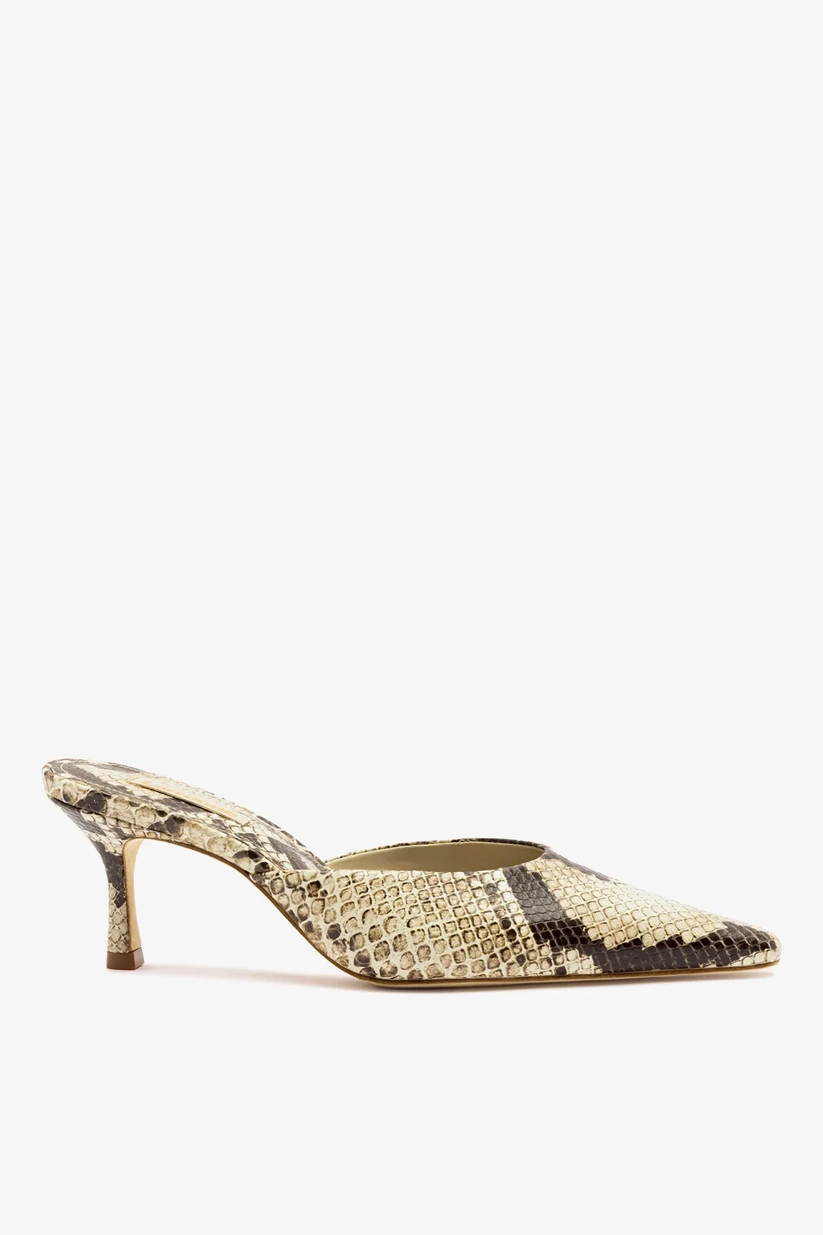 Carine Mule Neutral Snake Leather - 1