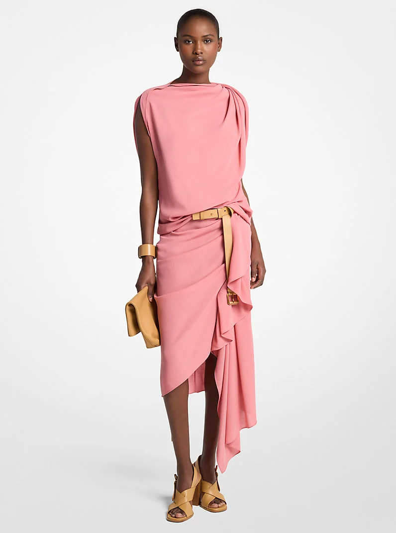 Wool Crepe Draped Blouse - 1