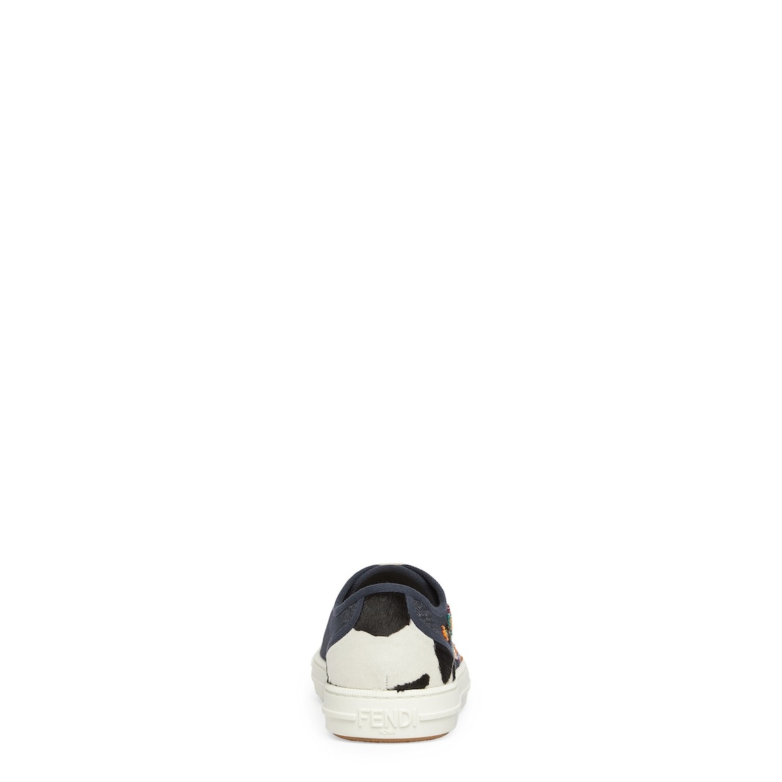 Compact, light design Fendi Domino sneakers. Made of blue denim with all-over embroidery of multicol - 3