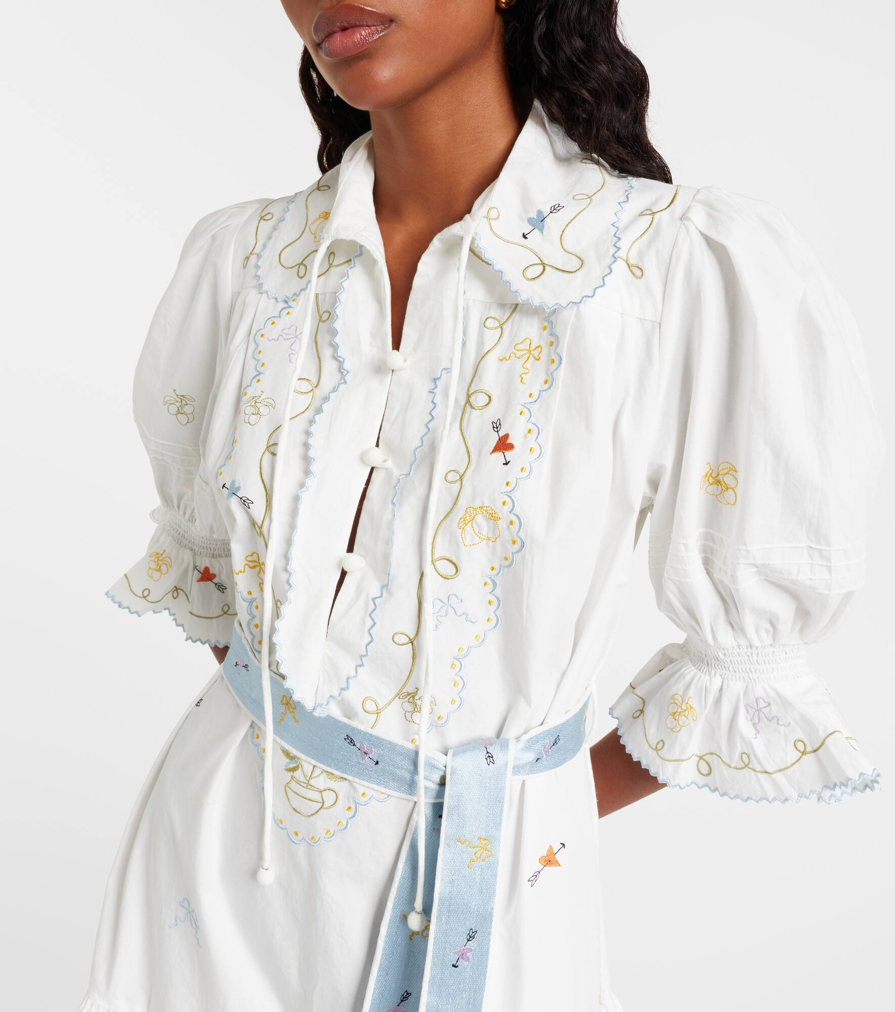 Giulia embroidered cotton minidress - 4
