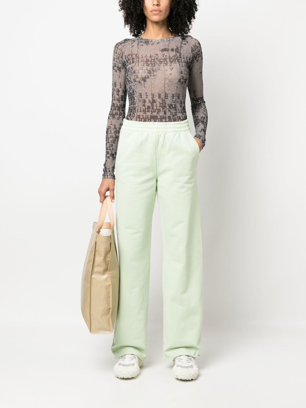 flared cotton track pants - 2