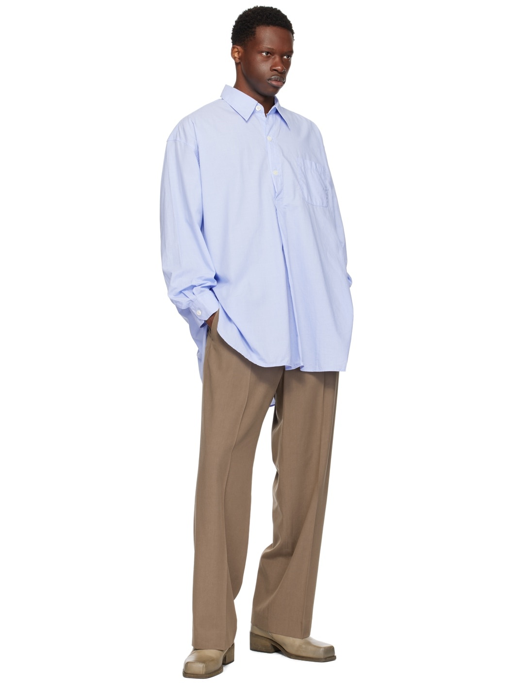 Blue Popover Shirt - 4