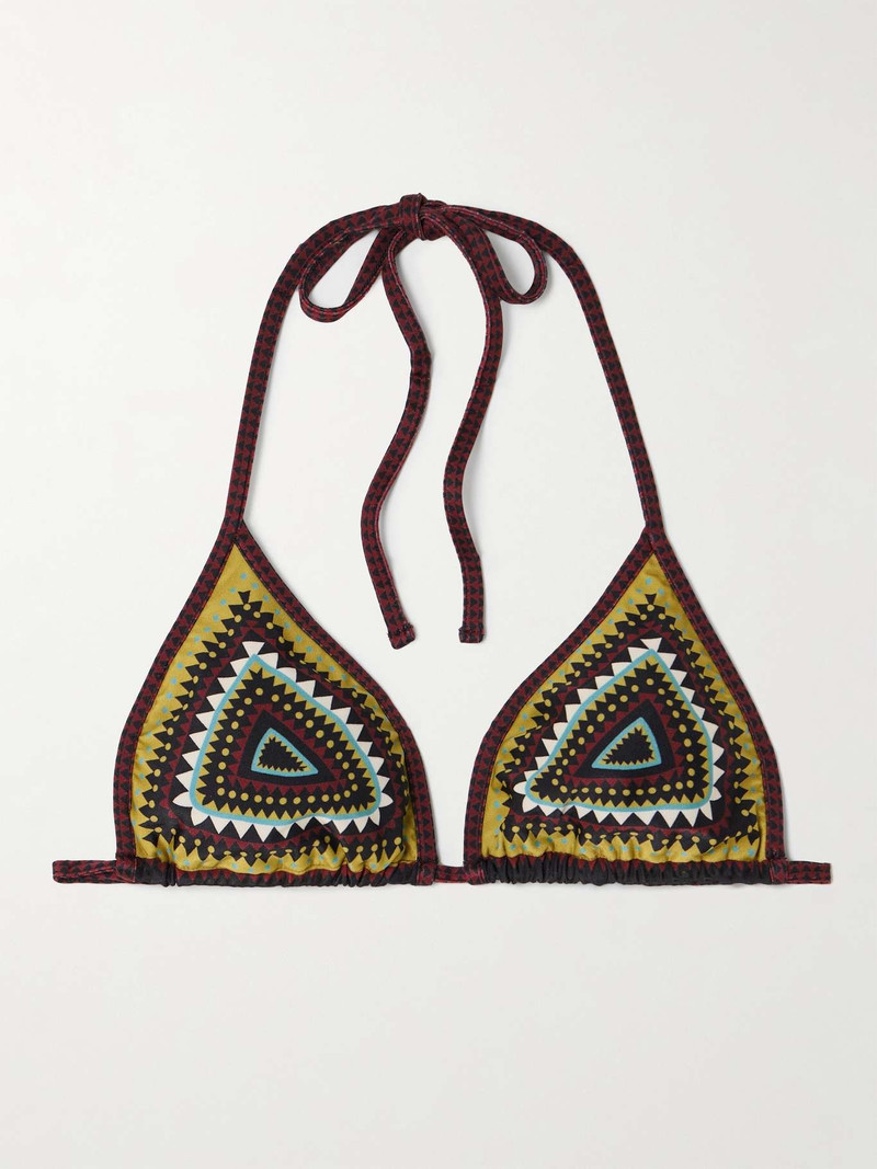 Printed triangle bikini top 1