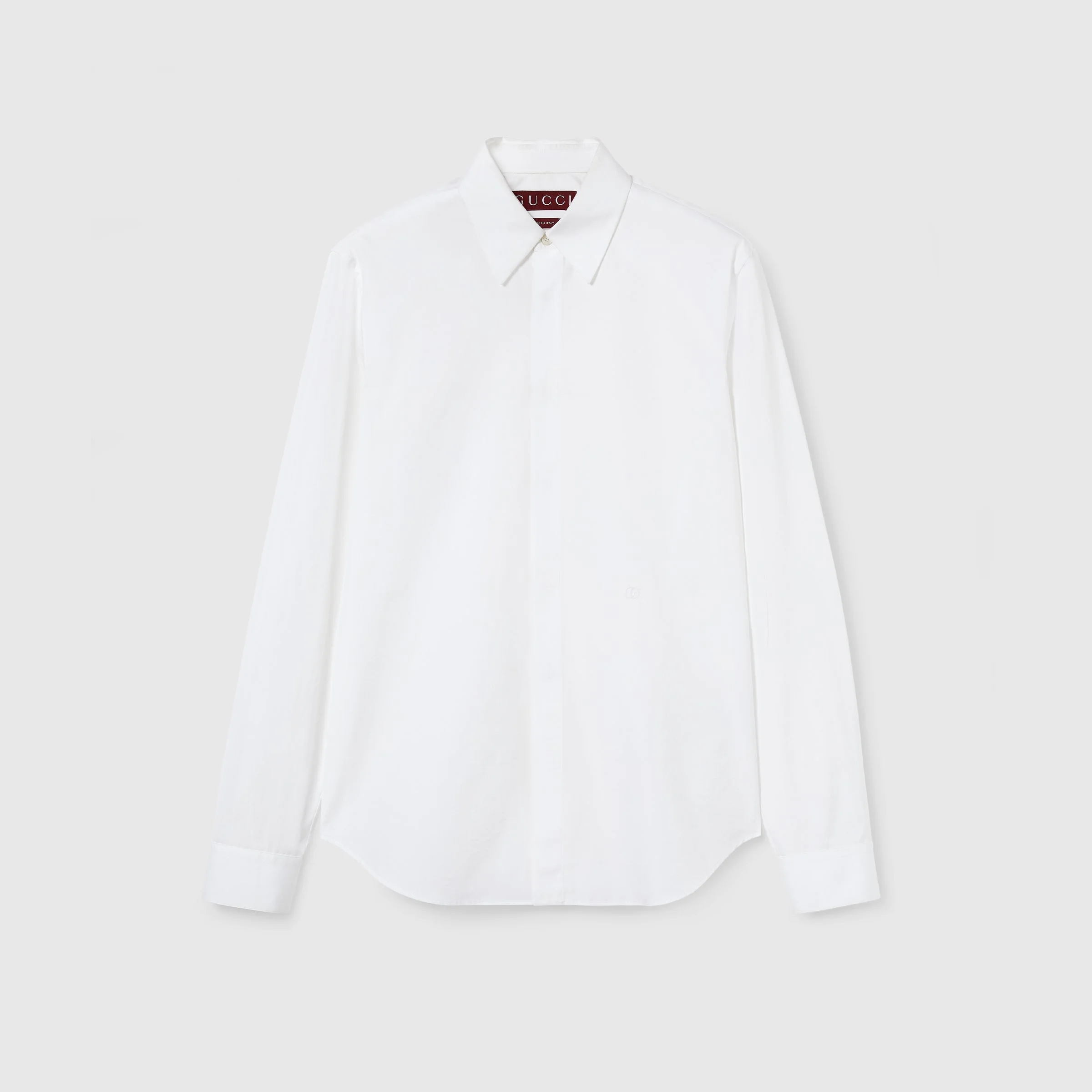 Cotton poplin shirt with embroidery - 1