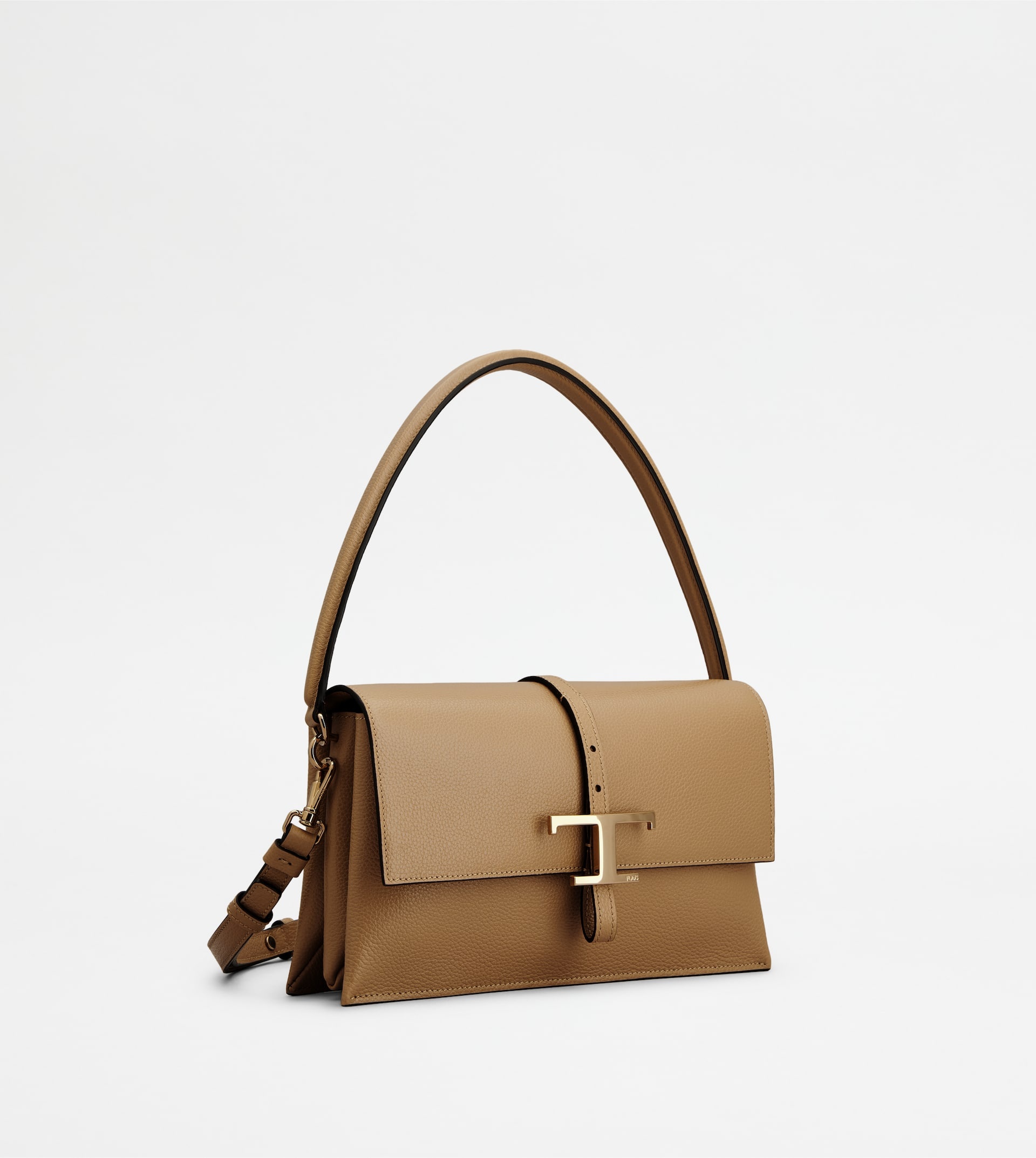 T TIMELESS FLAP BAG IN LEATHER MINI - BROWN - 3