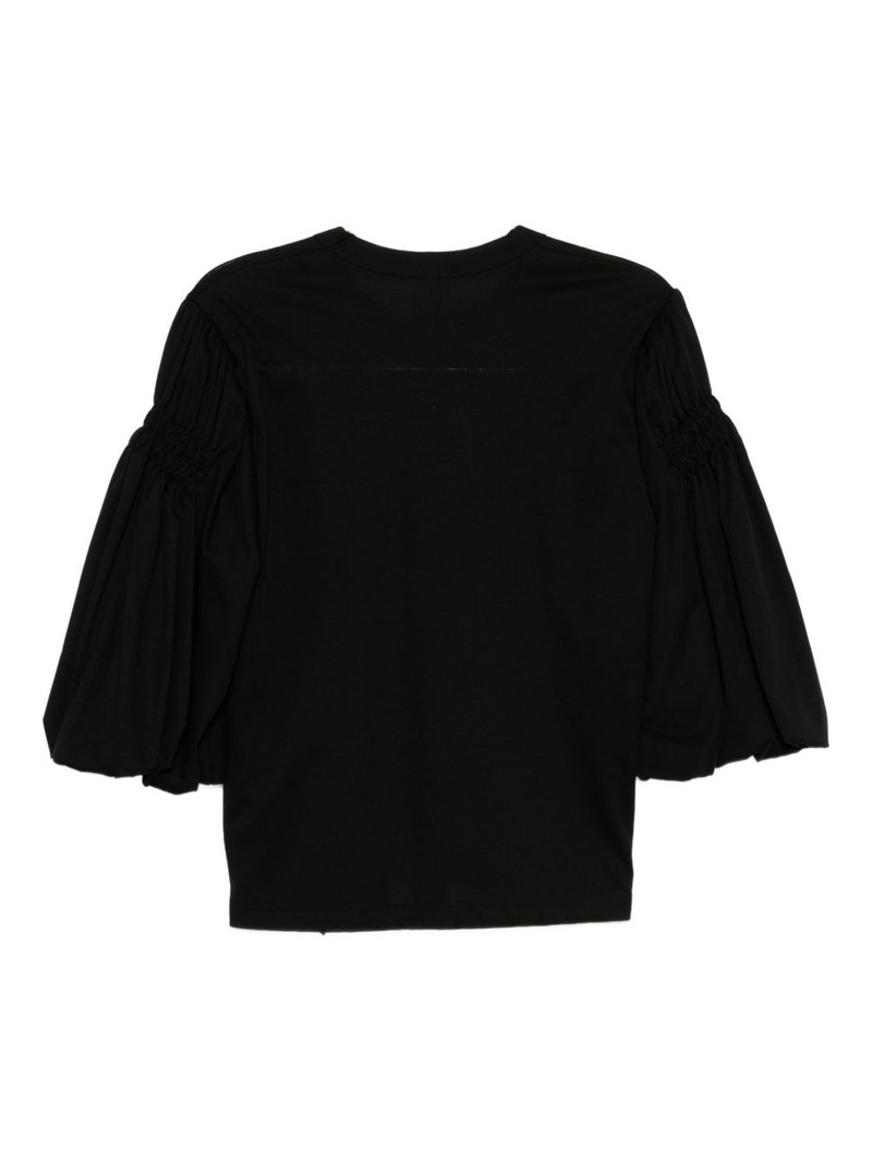 Noir Kei Ninomiya ruched-sleeves T-shirt outlook